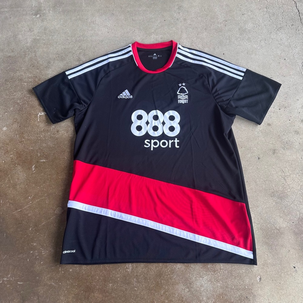 Adidas Soccer Jersey Mens XL Black Excellent Nottingham Forest FC 888sport